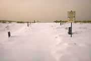 Strandübergang im Schnee