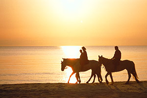 Reiter am Weststrand des Darß